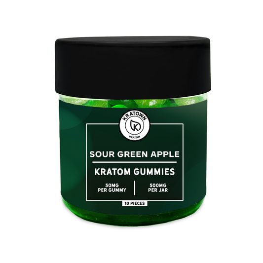 25mg Kratom Gummies, Green Apple, 10pcs