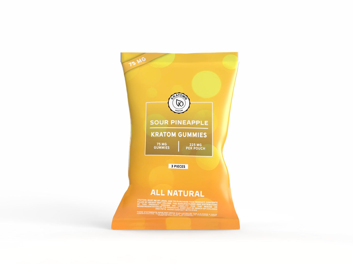 75mg Sour Pineapple 3pc Pouch