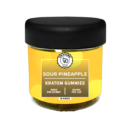 50mg Kratom Gummies, Sour Pineapple 10pcs
